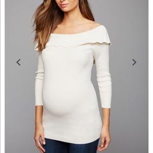 Off the shoulder maternity sweater